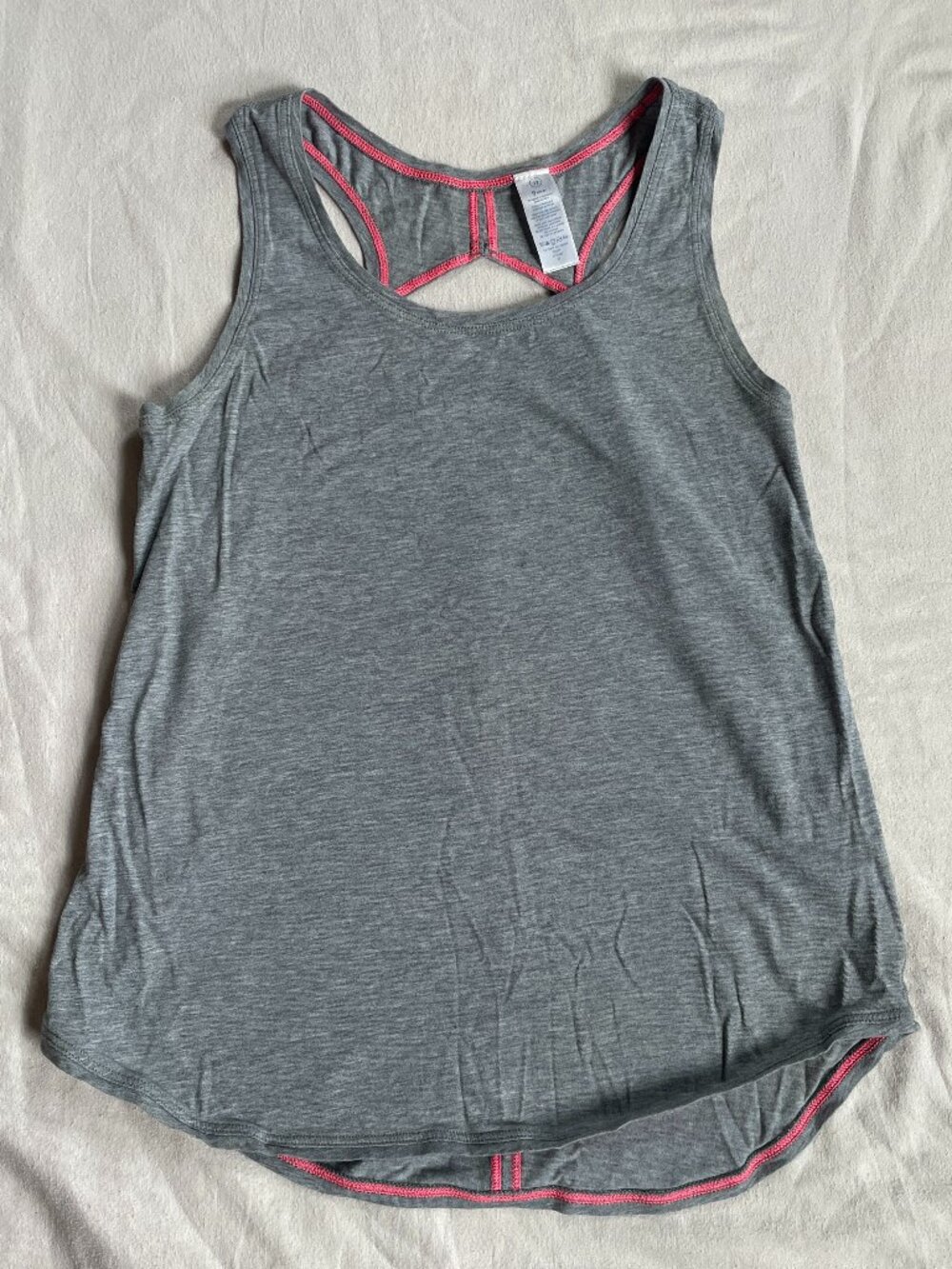 Ivivva Gray Racerback Tank Top with Pink Trim Girls 12
